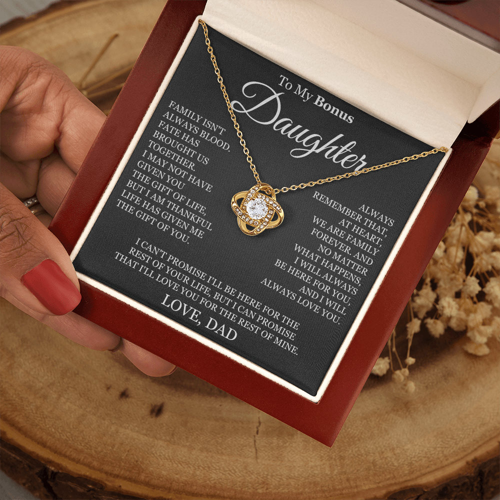 To My Bonus Daughter - Love Knot Necklace