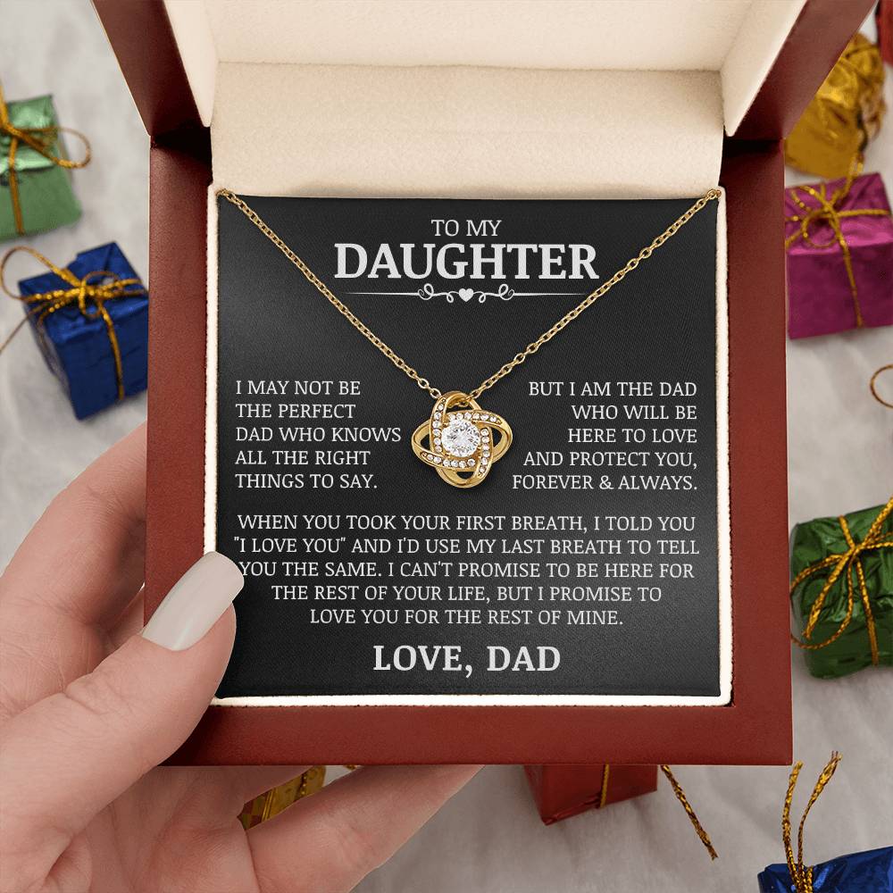 To My Daughter "Love and Protect You" Love Knot Necklace
