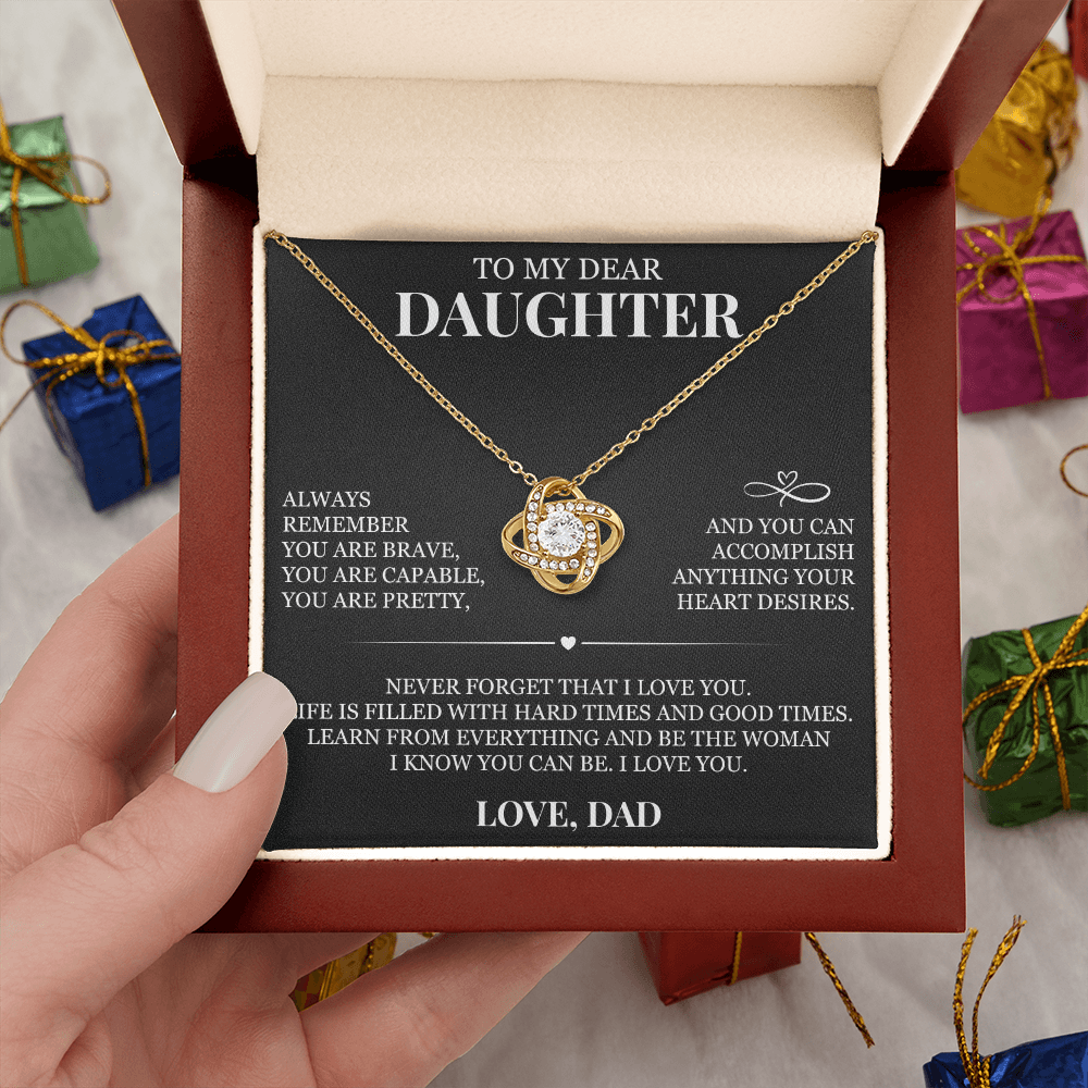 To My Dear Daughter - Love Knot Necklace