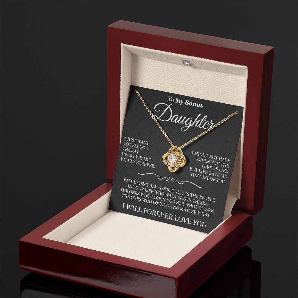 To My Bonus Daughter - Love Knot Necklace