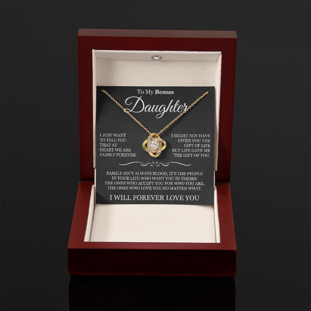 To My Bonus Daughter - Love Knot Necklace