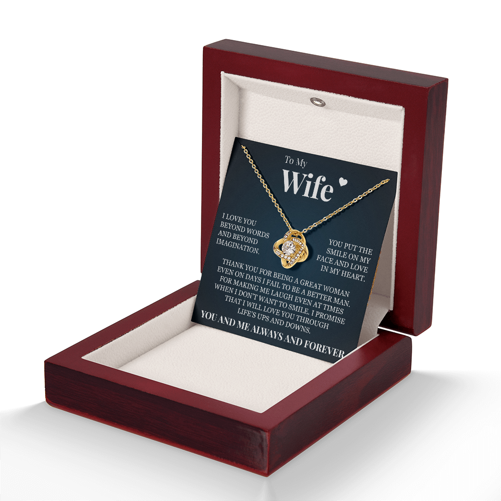 Love Knot Necklace - To My Wife "Thank You for Being A Great Woman"