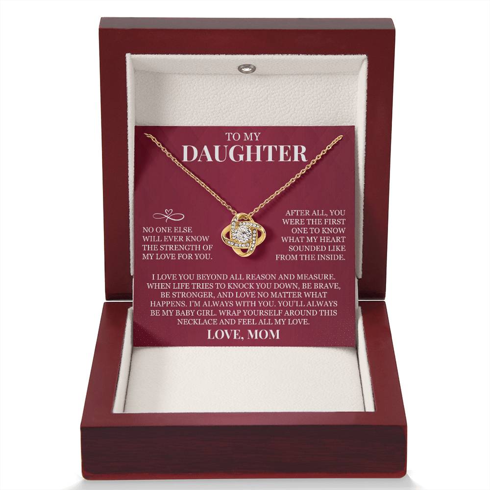 To My Daughter - Love Knot Necklace