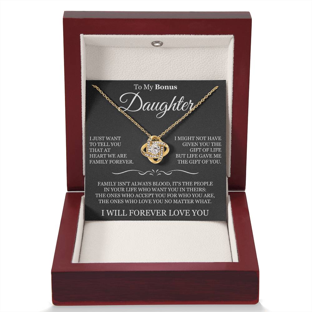 To My Bonus Daughter - Love Knot Necklace