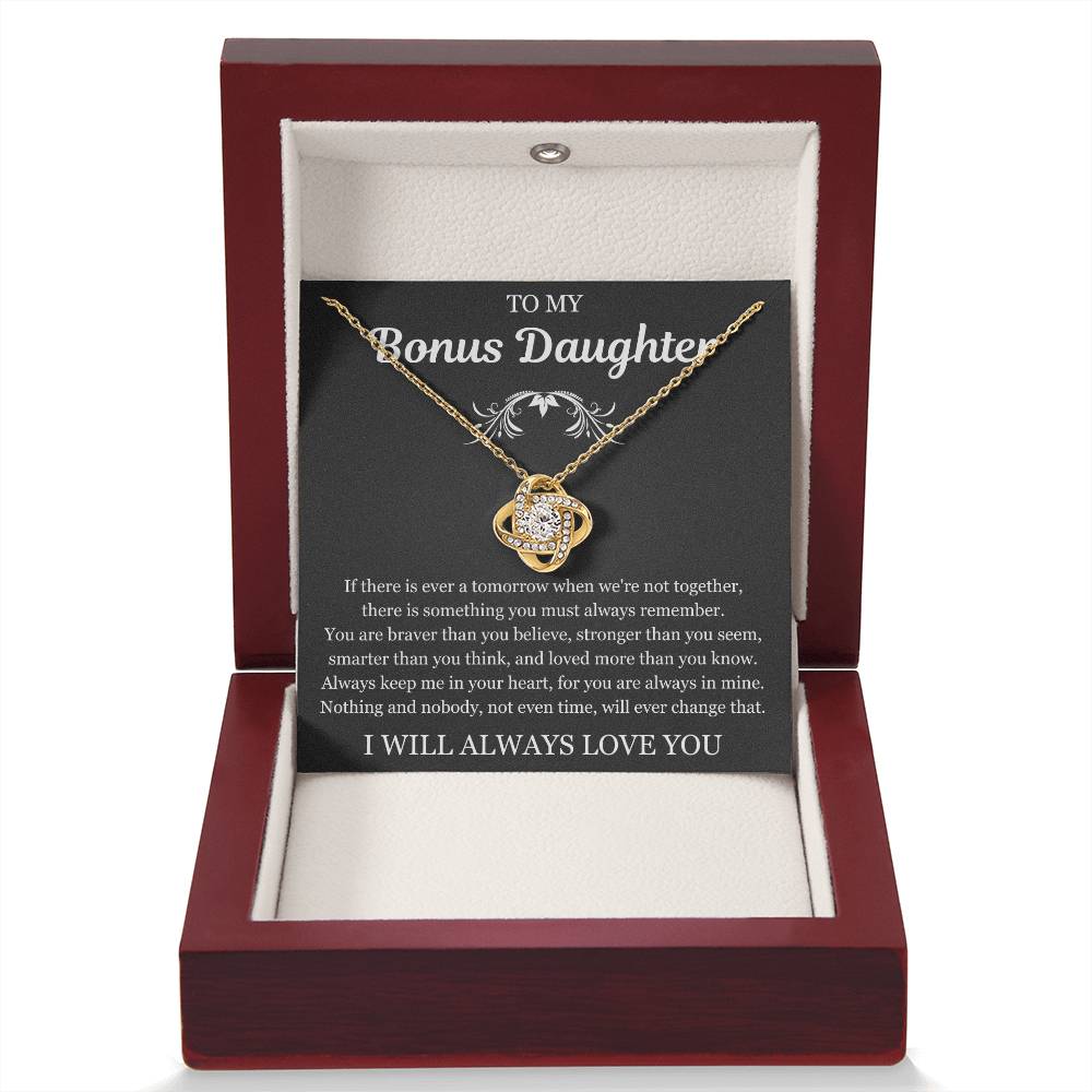 To My Bonus Daughter - Love Knot Necklace