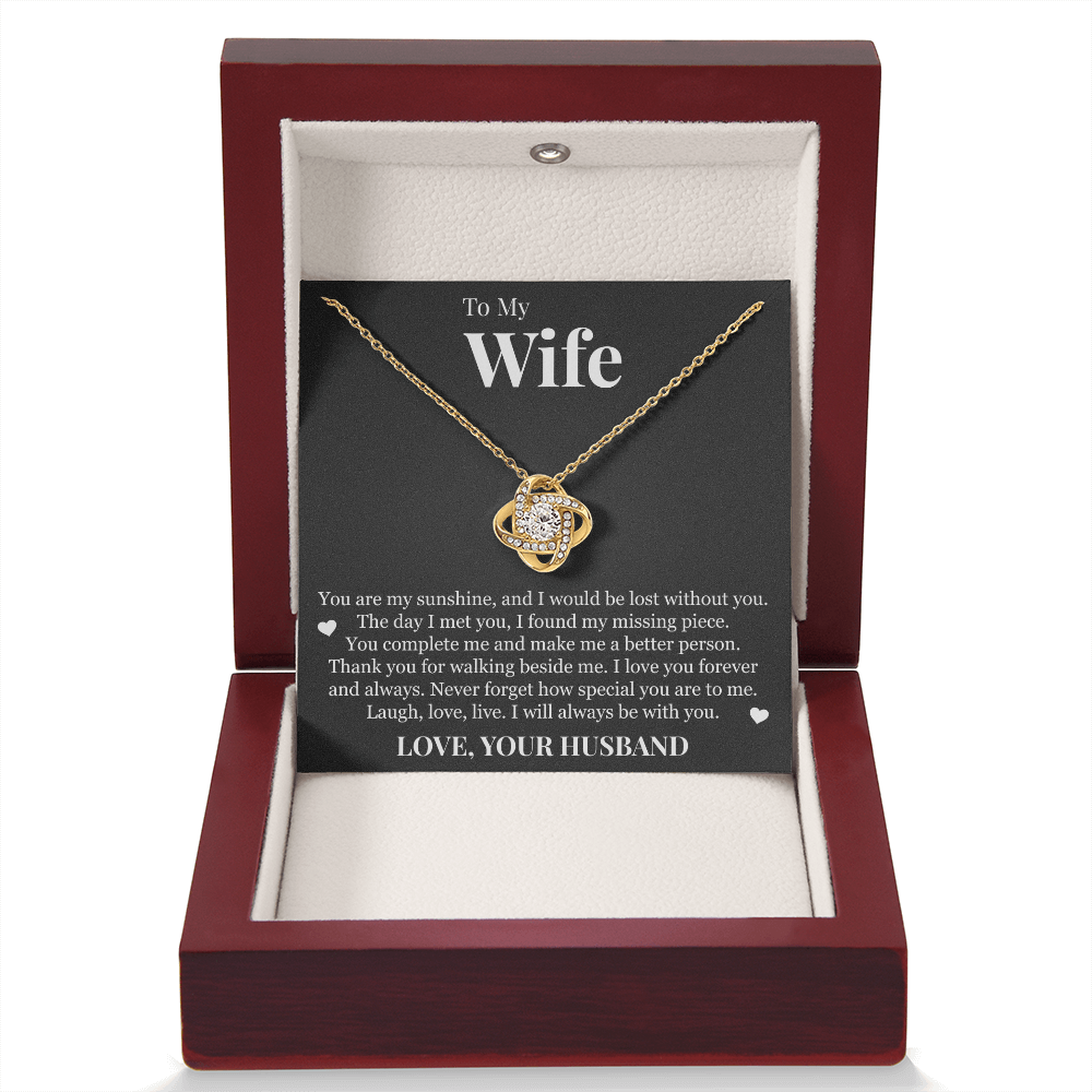 Love Knot Necklace - To My Wife "You Are My Sunshine"
