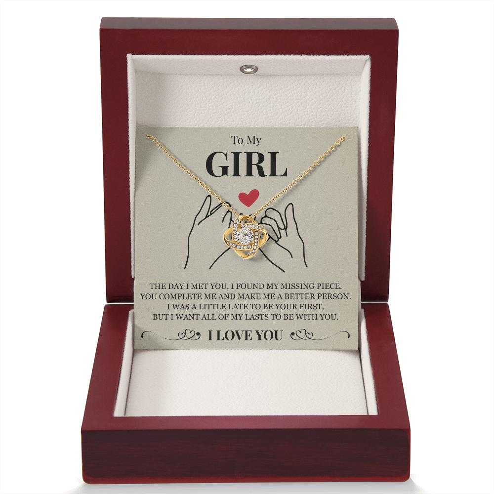 Love Knot Necklace - To My Girlfriend "You Complete Me"