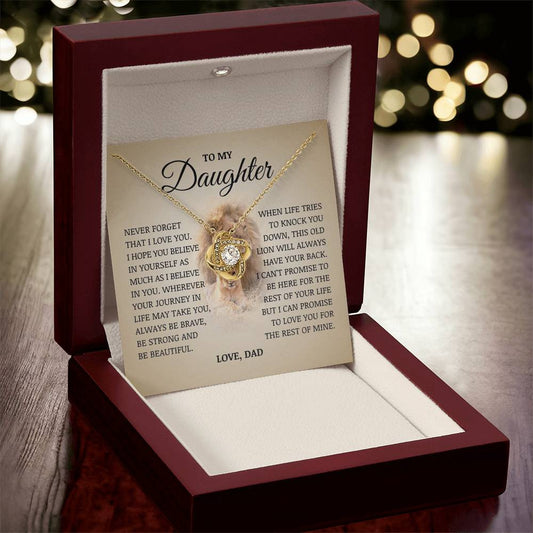 To My Daughter "Believe In Yourself" Love Knot Necklace
