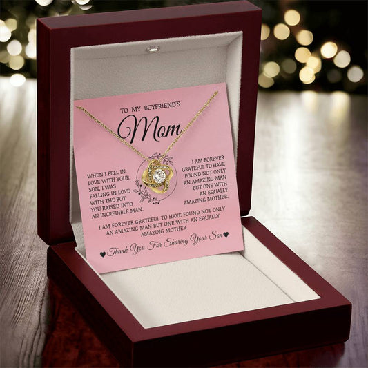 To My Boyfriend's Mom "I Fell In Love With Your Son" Love Knot Necklace