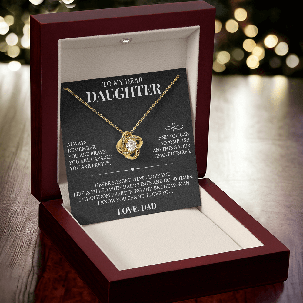 To My Dear Daughter - Love Knot Necklace