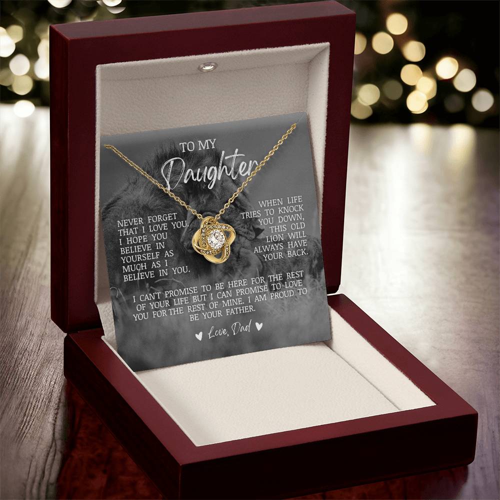 To My Daughter "Believe In Yourself" Love Knot Necklace