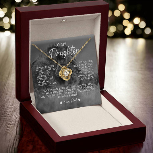 To My Daughter "Believe In Yourself" Love Knot Necklace