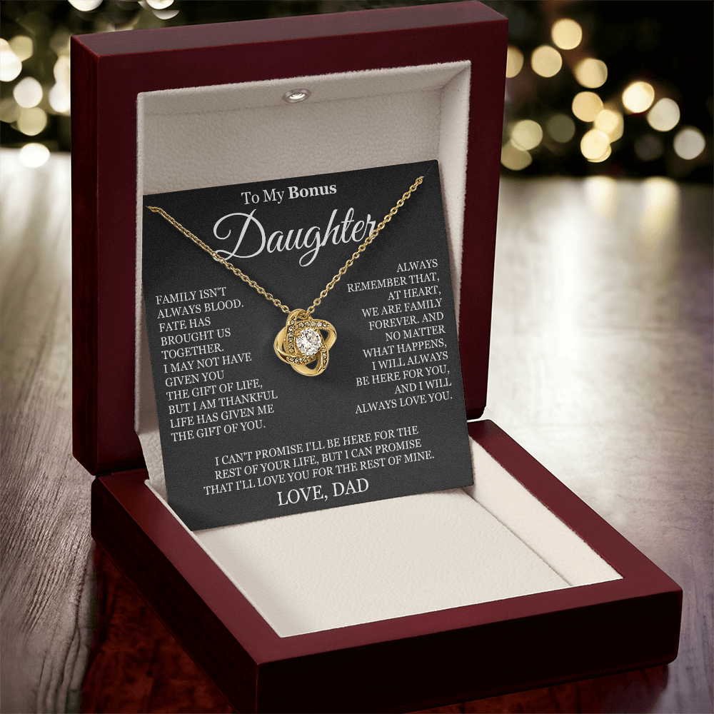 To My Bonus Daughter - Love Knot Necklace