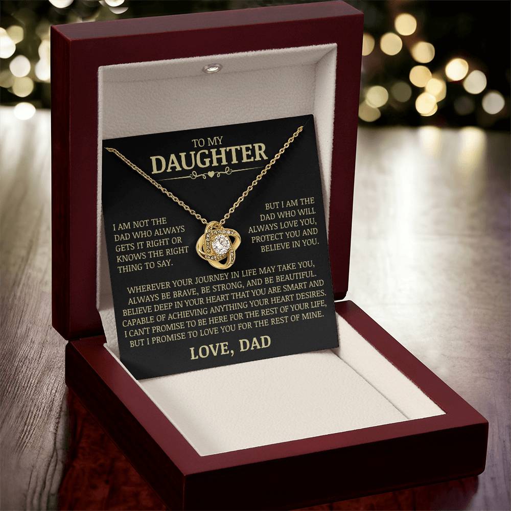 To My Daughter "Always Love You, Protect You, and Believe In You" Love Knot Necklace