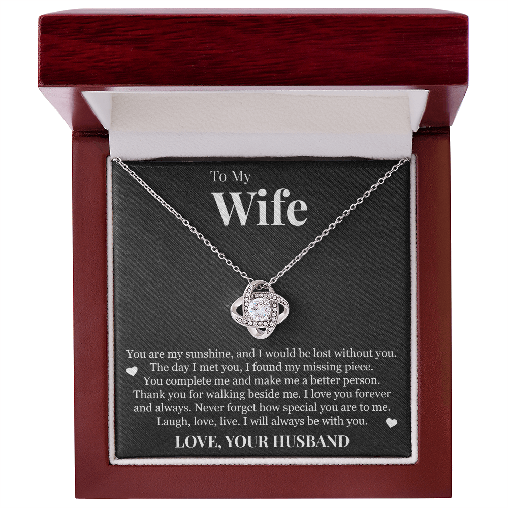 Love Knot Necklace - To My Wife "You Are My Sunshine"