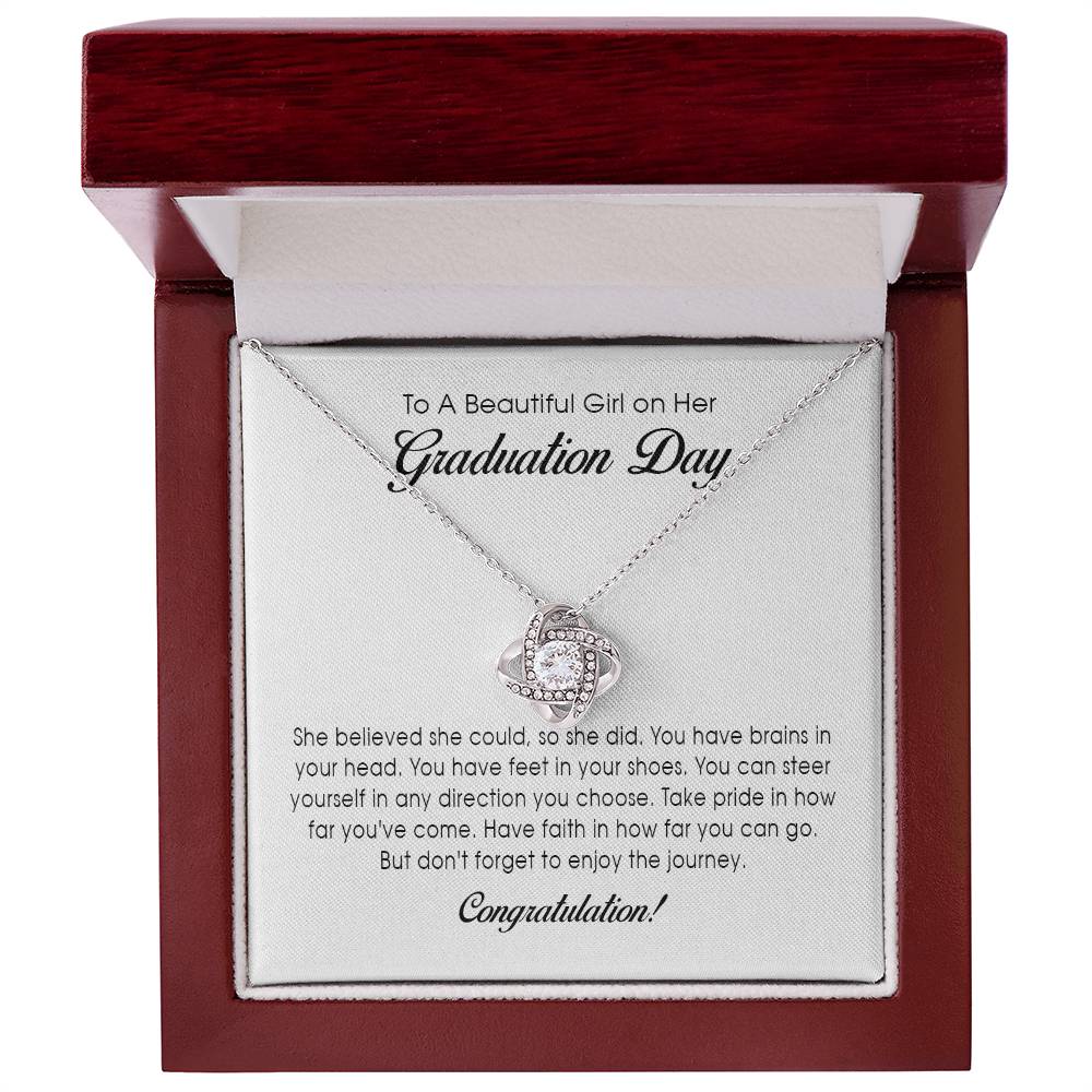 To A Beautiful Girl on her Graduation Day - Love Knot Necklace