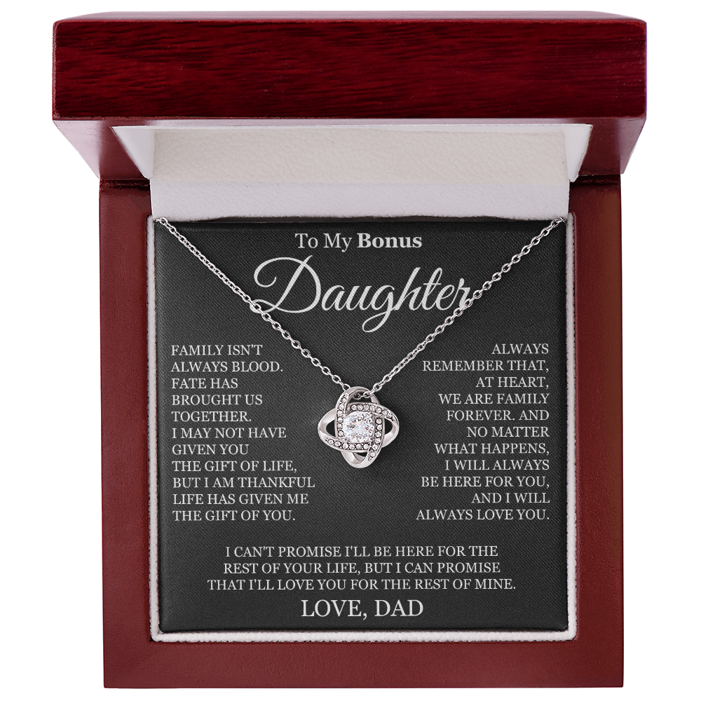 To My Bonus Daughter - Love Knot Necklace