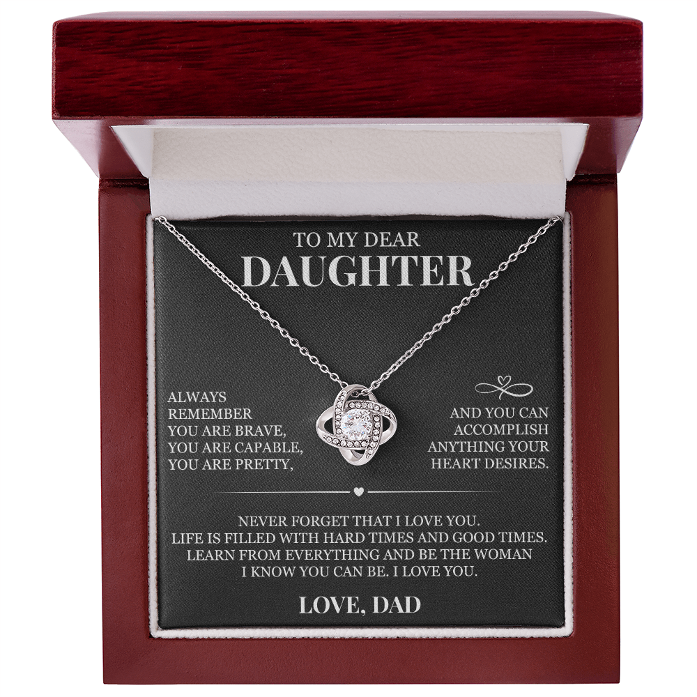 To My Dear Daughter - Love Knot Necklace