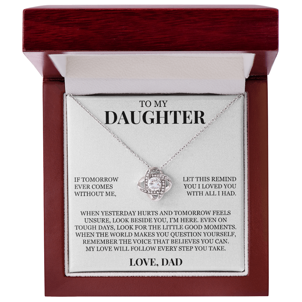 To My Daughter "I Loved You With All I Had" Love Knot Necklace