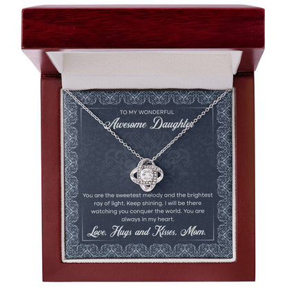 To My Wonderful Awesome Daughter, Love Knot Necklace