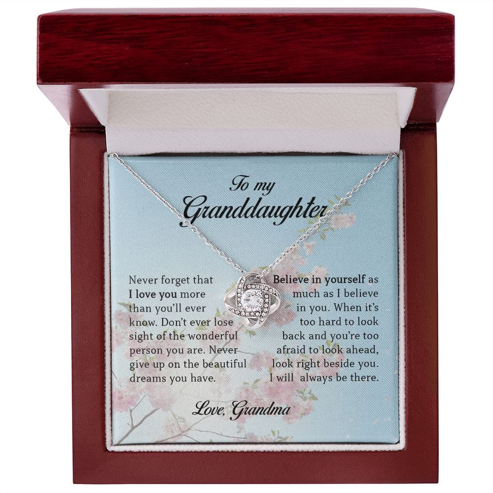 To My Granddaughter, Love Knot Necklace