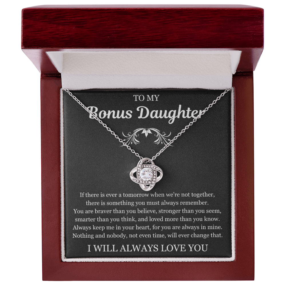 To My Bonus Daughter - Love Knot Necklace