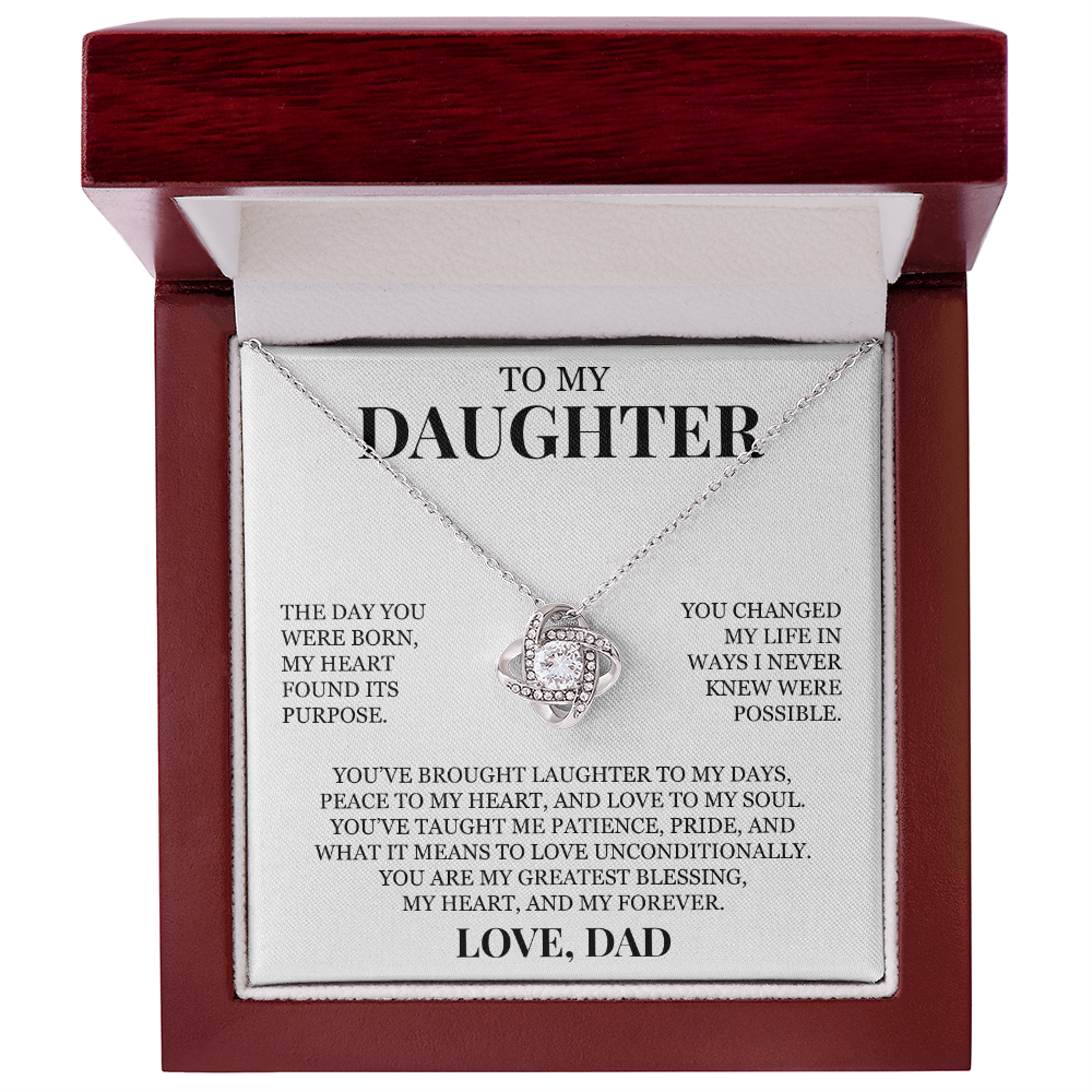 To My Daughter "You Are My Greatest Blessing" Love Knot Necklace