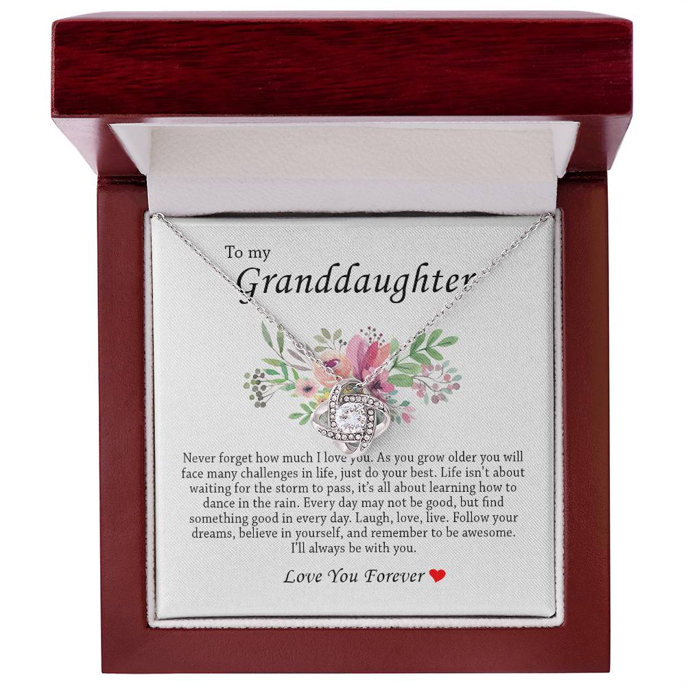 To My Granddaughter, Love Knot Necklace