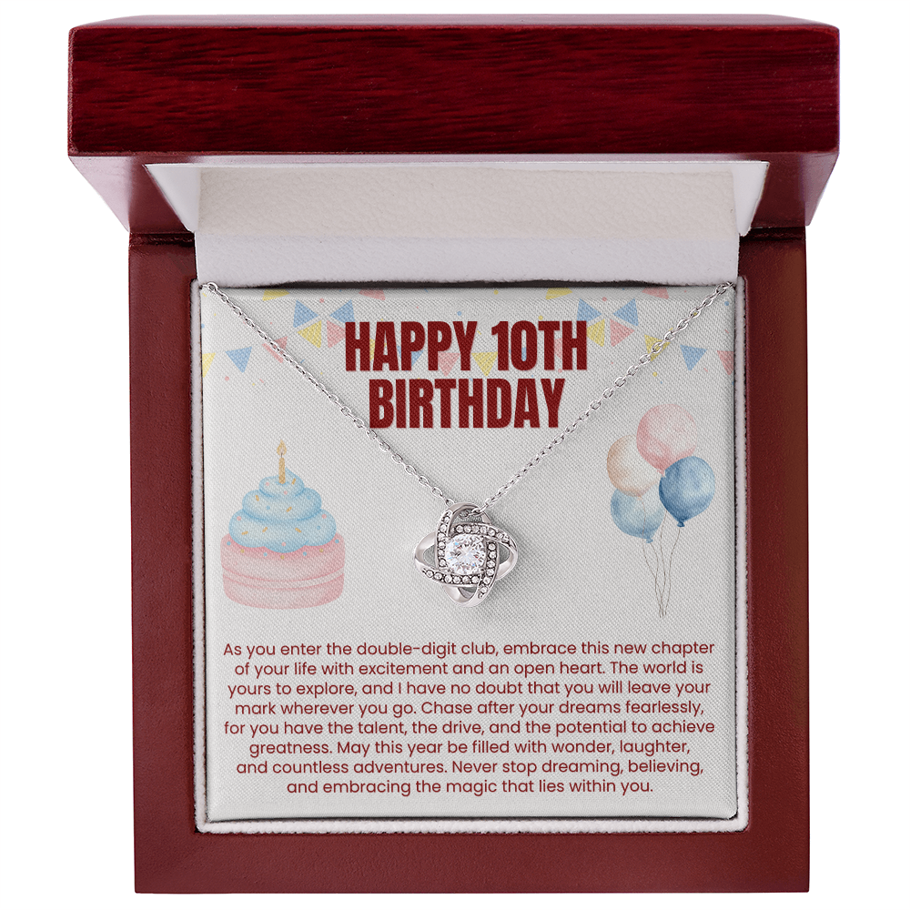 Love Knot Necklace - Happy 10th Birthday