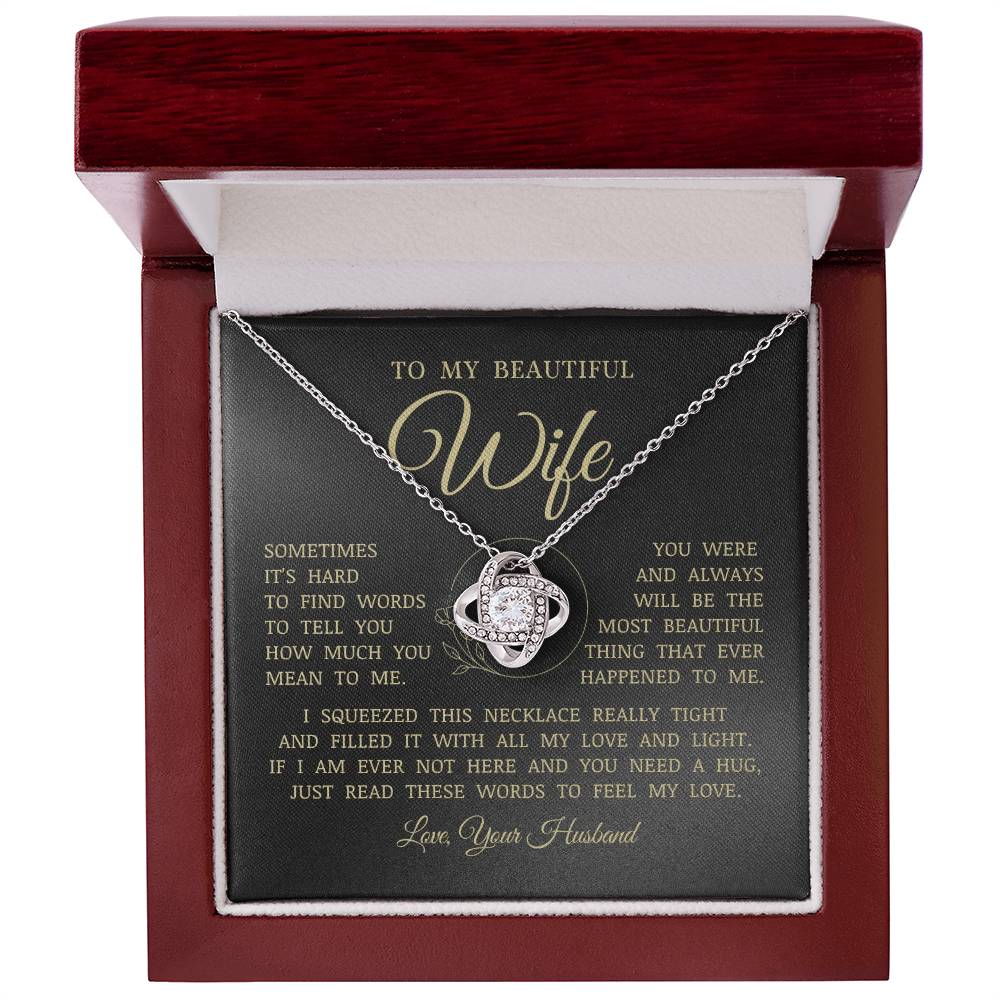 To My Beautiful Wife, Love Knot Necklace