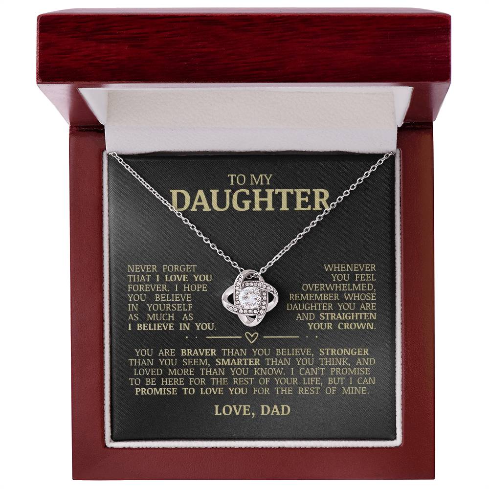 To My Daughter, Straighten Your Crown, Love Knot Necklace