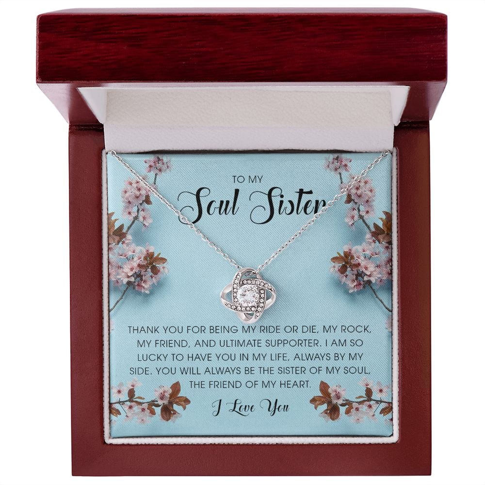 To My Soul Sister, Love Knot Necklace