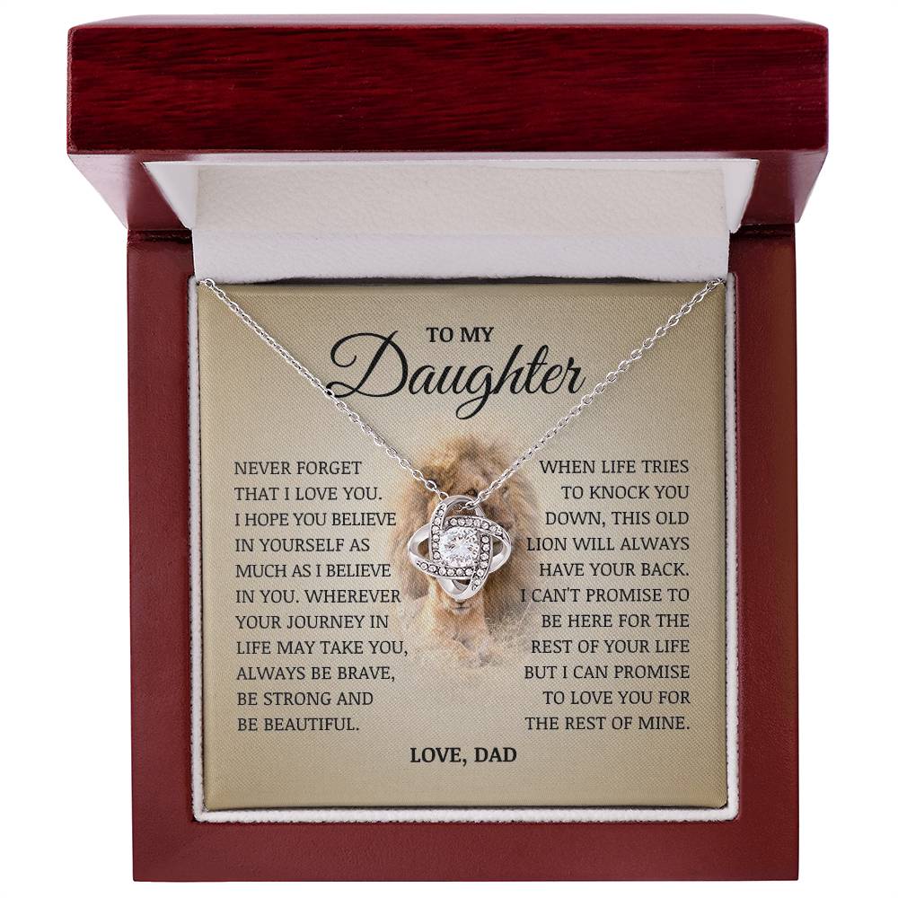 To My Daughter "Believe In Yourself" Love Knot Necklace