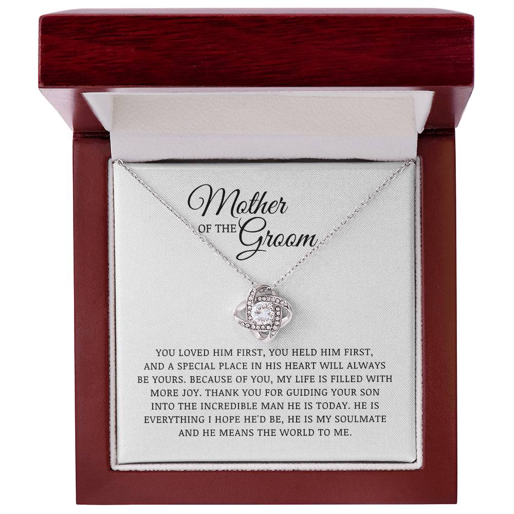 Mother of The Groom Gift, Bride to Mother In Law Gift, Love Knot Necklace, Wedding Day Gift