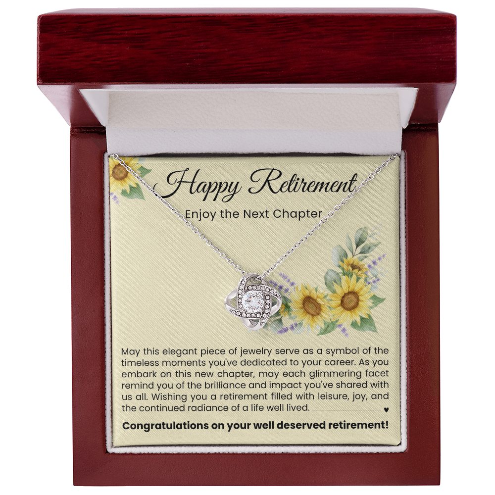 Love Knot Necklace - Happy Retirement, Enjoy The Next Chapter