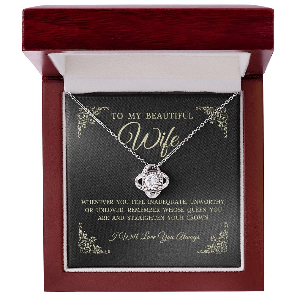 To My Beautiful Wife, Love Knot Necklace