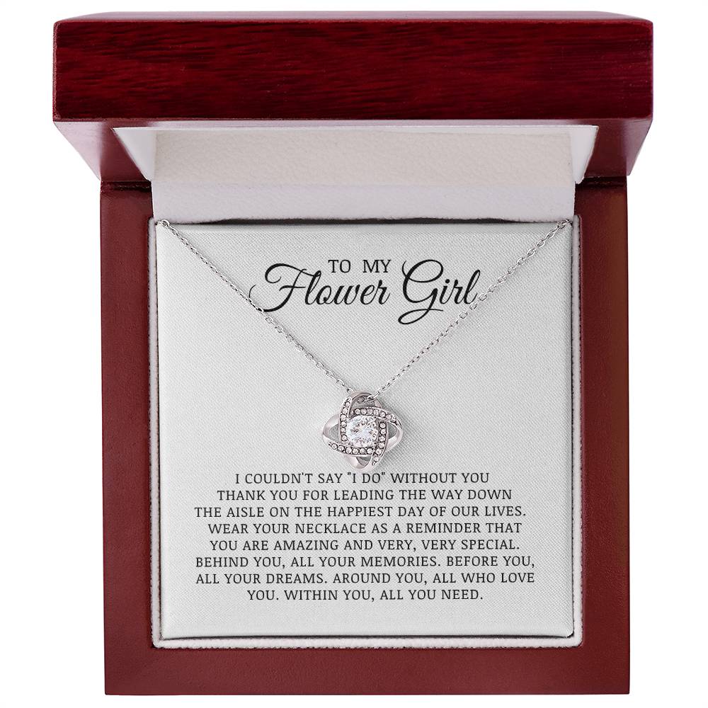 To My Flower Girl, Flower Girl Proposal Gift, Love Knot Necklace