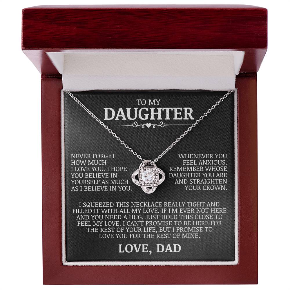 To My Daughter "Straighten Your Crown" Love Knot Necklace