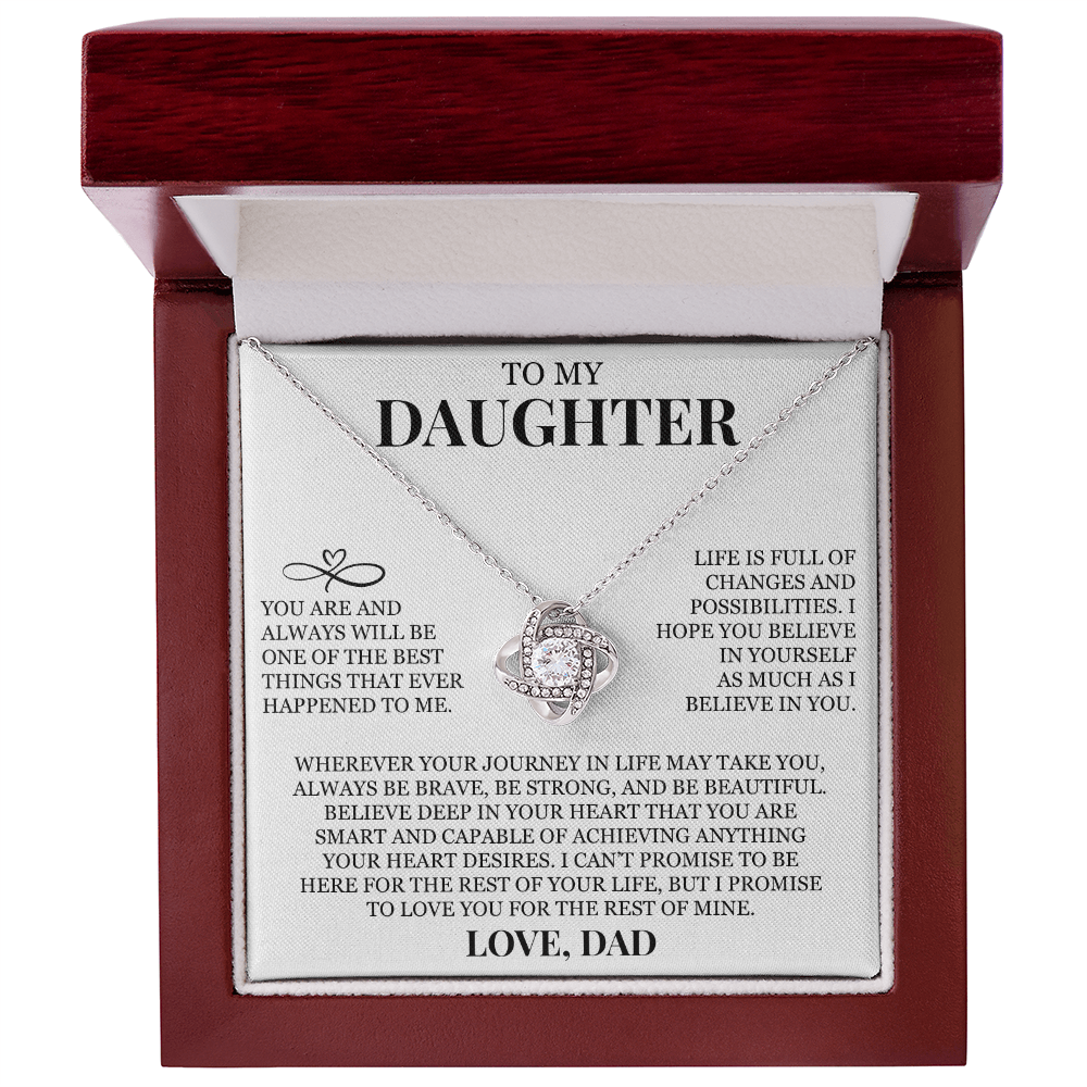 To My Daughter "Believe In Yourself As Much As I Believe In You" Love Knot Necklace