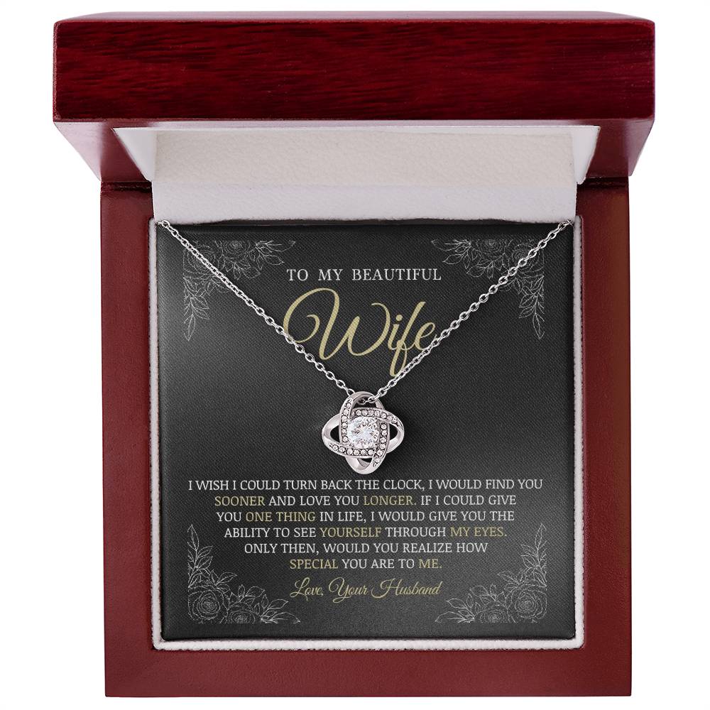 To My Beautiful Wife, Love Knot Necklace