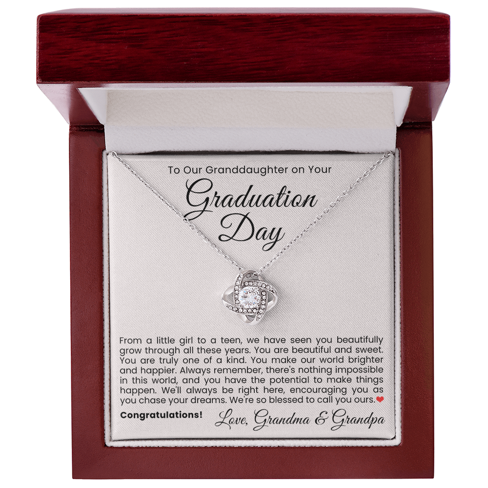Love Knot Necklace - To Our Granddaughter on Your Graduation Day