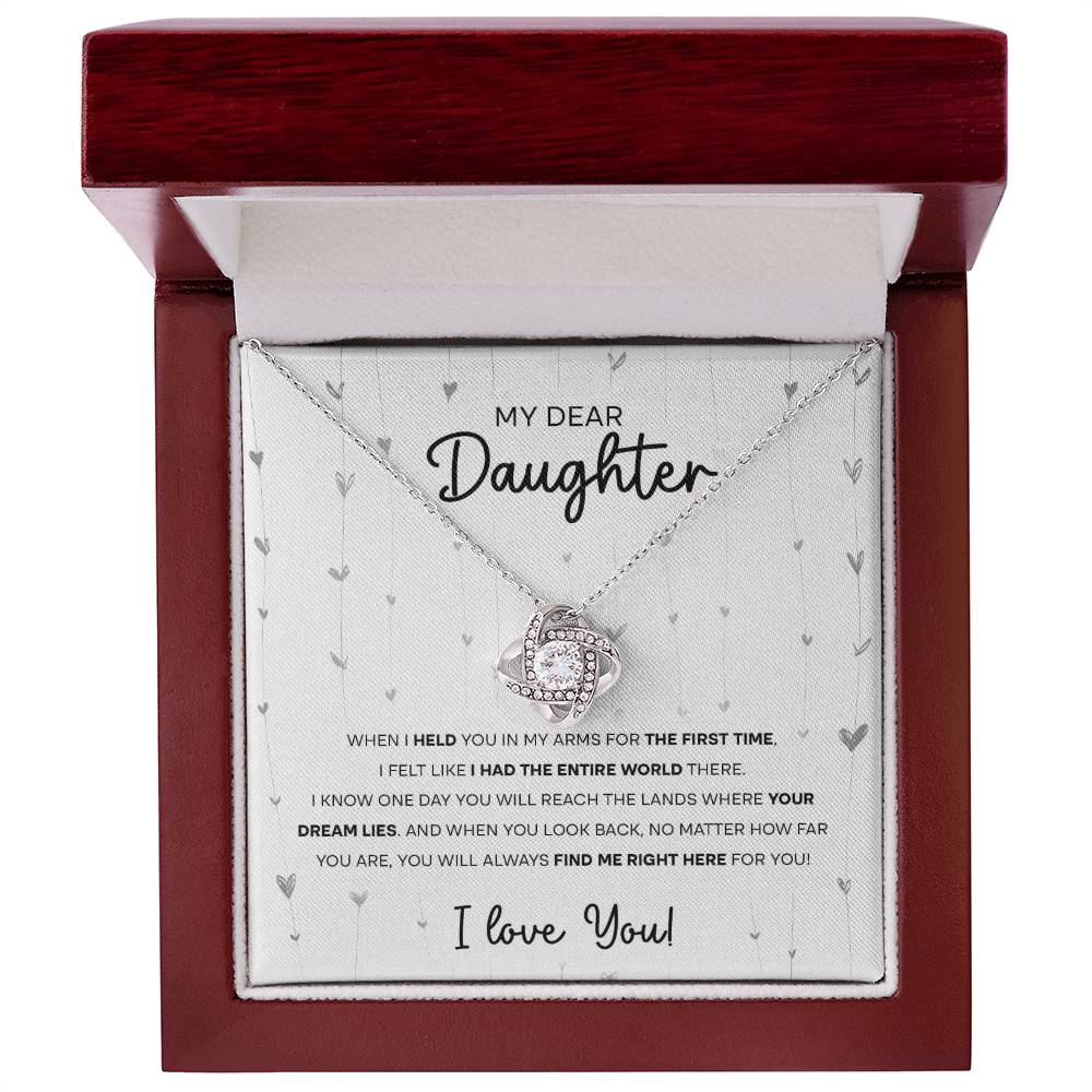 To My Dear Daughter, Love Knot Necklace