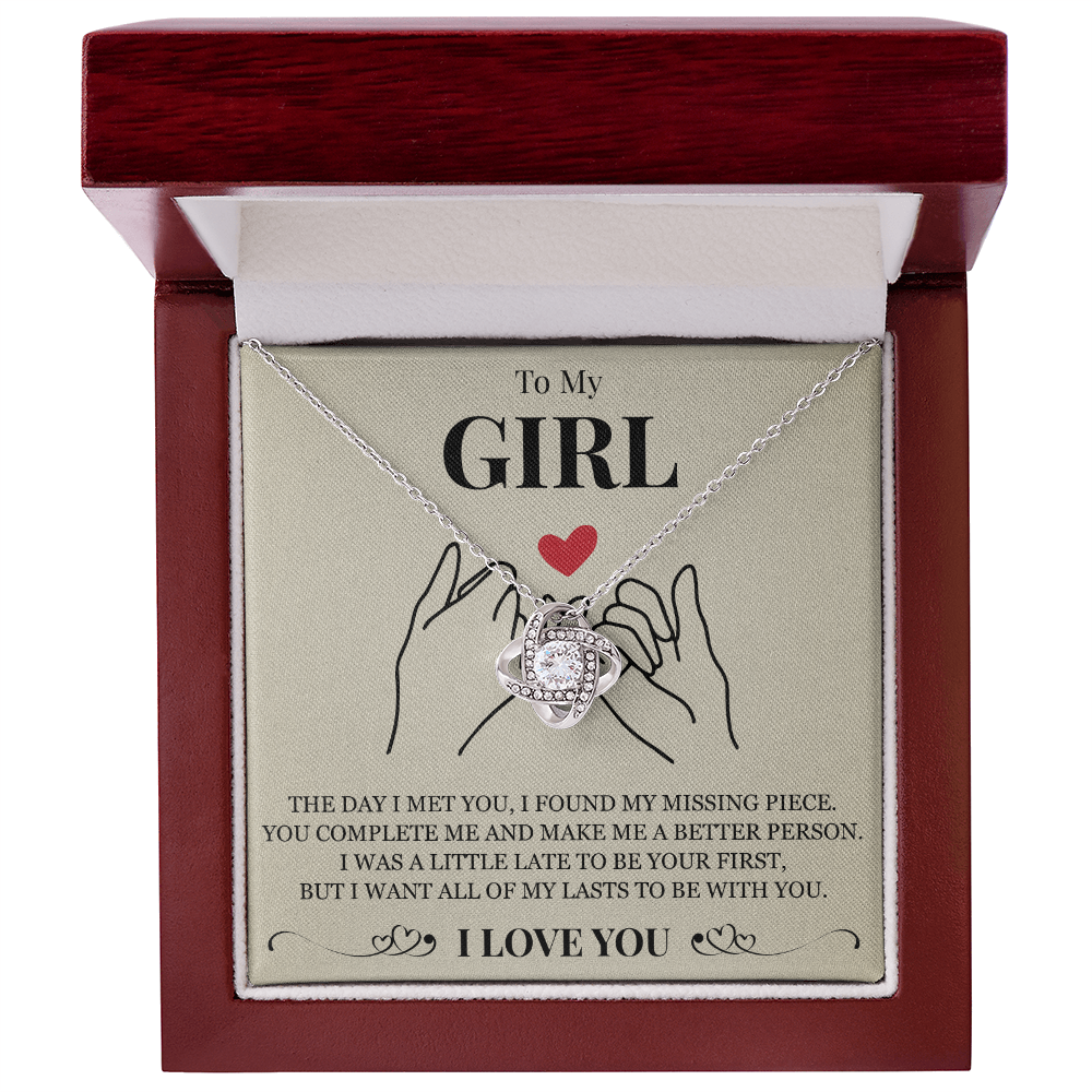 Love Knot Necklace - To My Girlfriend "You Complete Me"
