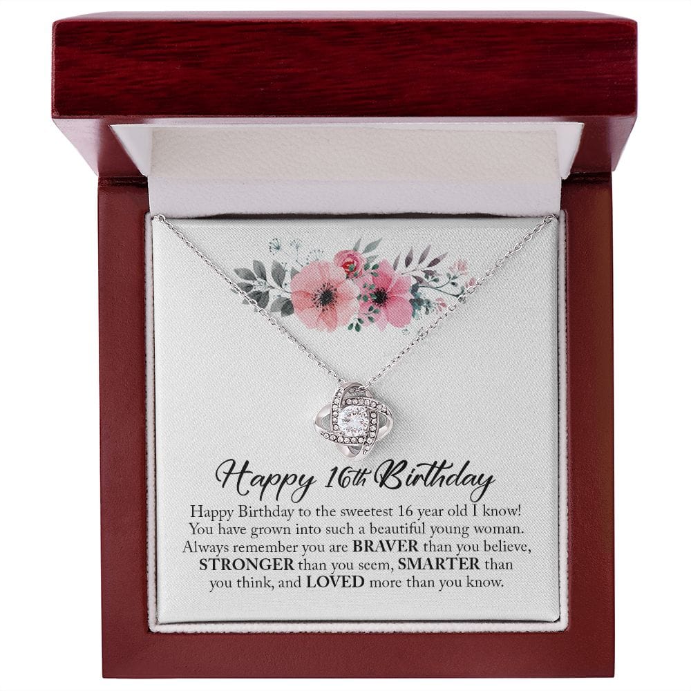 Happy 16th Birthday, Love Knot Necklace