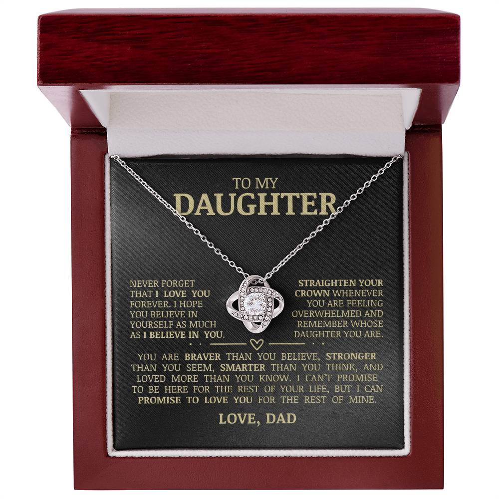 To My Daughter "Believe In Yourself" Love Knot Necklace