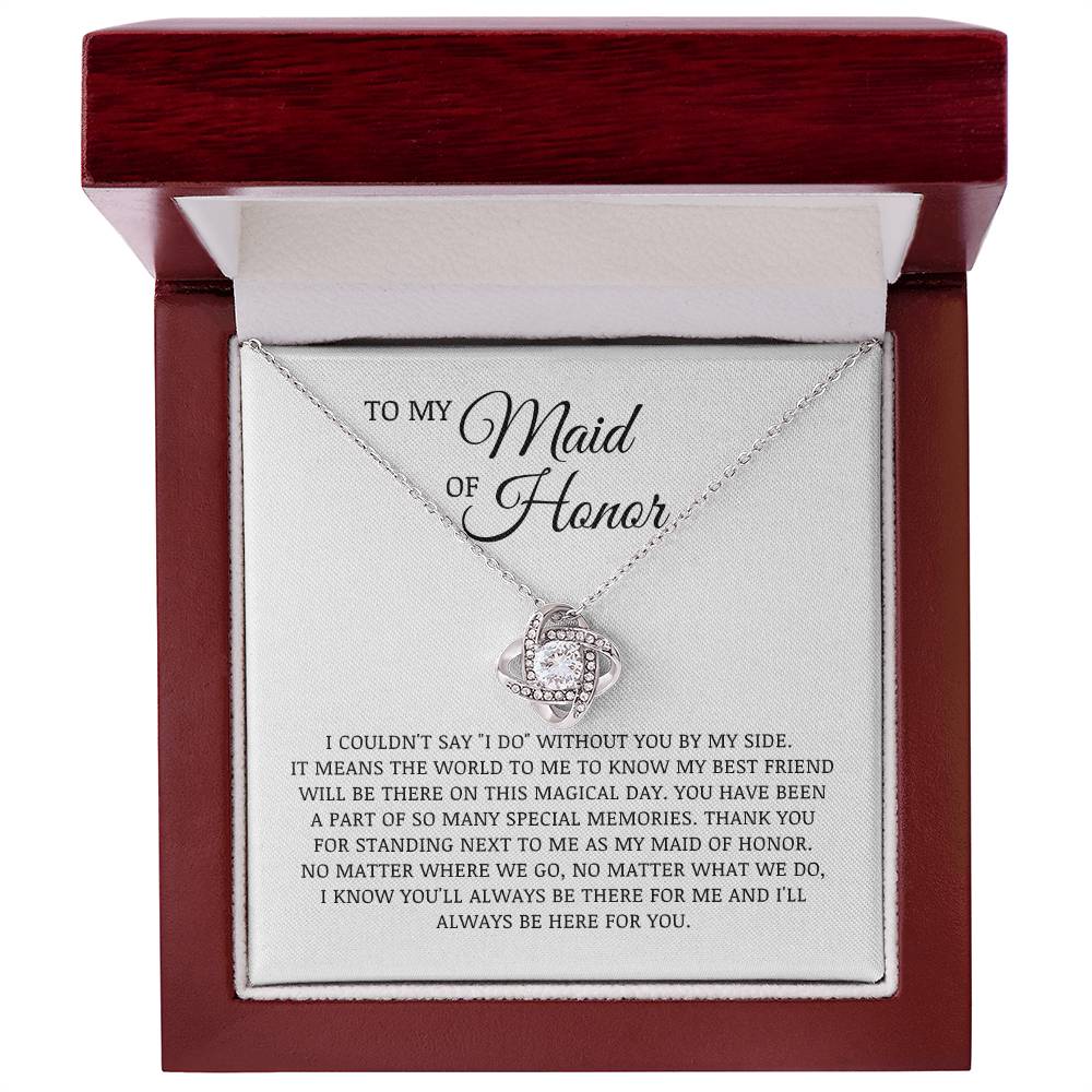 Maid of Honor Gift, Bride to Maid of Honor Proposal, Love Knot Necklace, Bridesmaid Wedding Day Jewelry