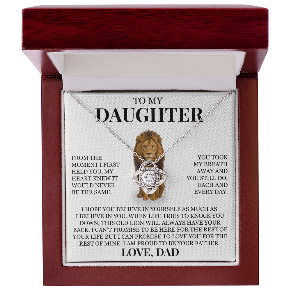 To My Daughter "Believe In Yourself" Love Knot Necklace