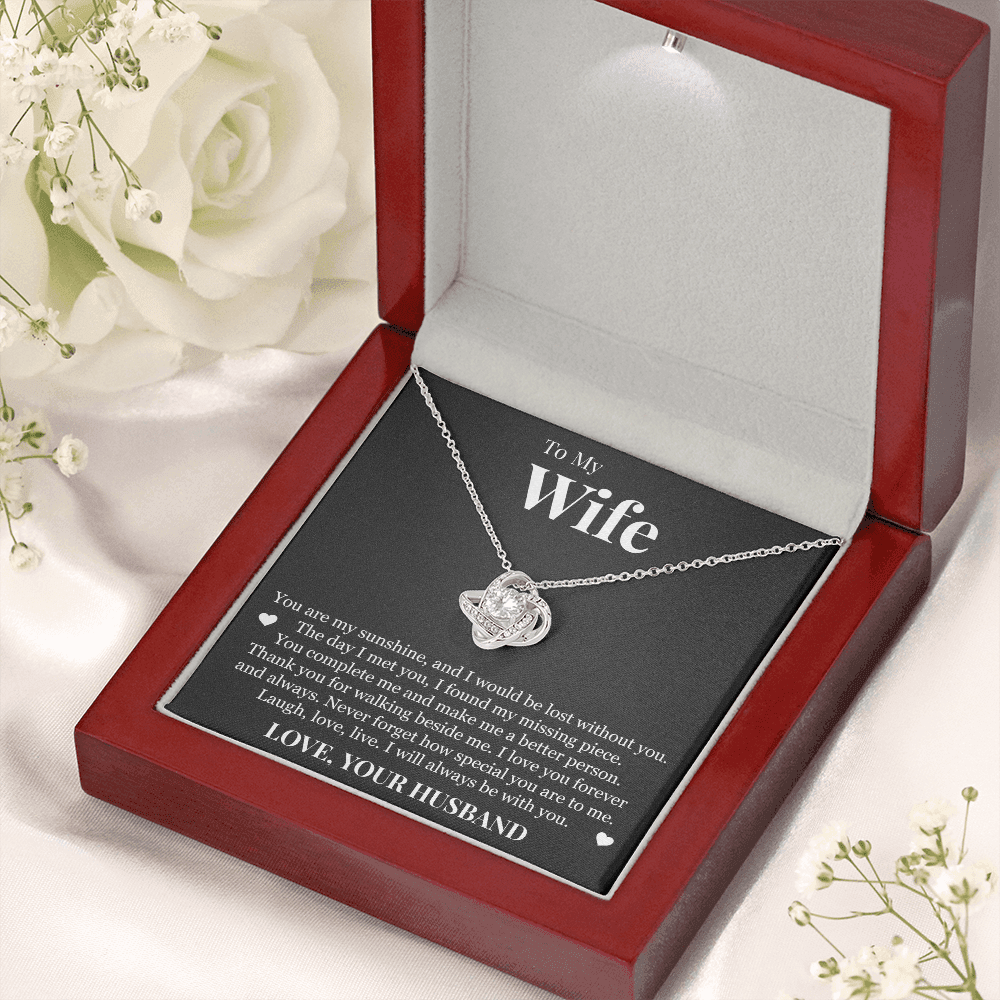 Love Knot Necklace - To My Wife "You Are My Sunshine"