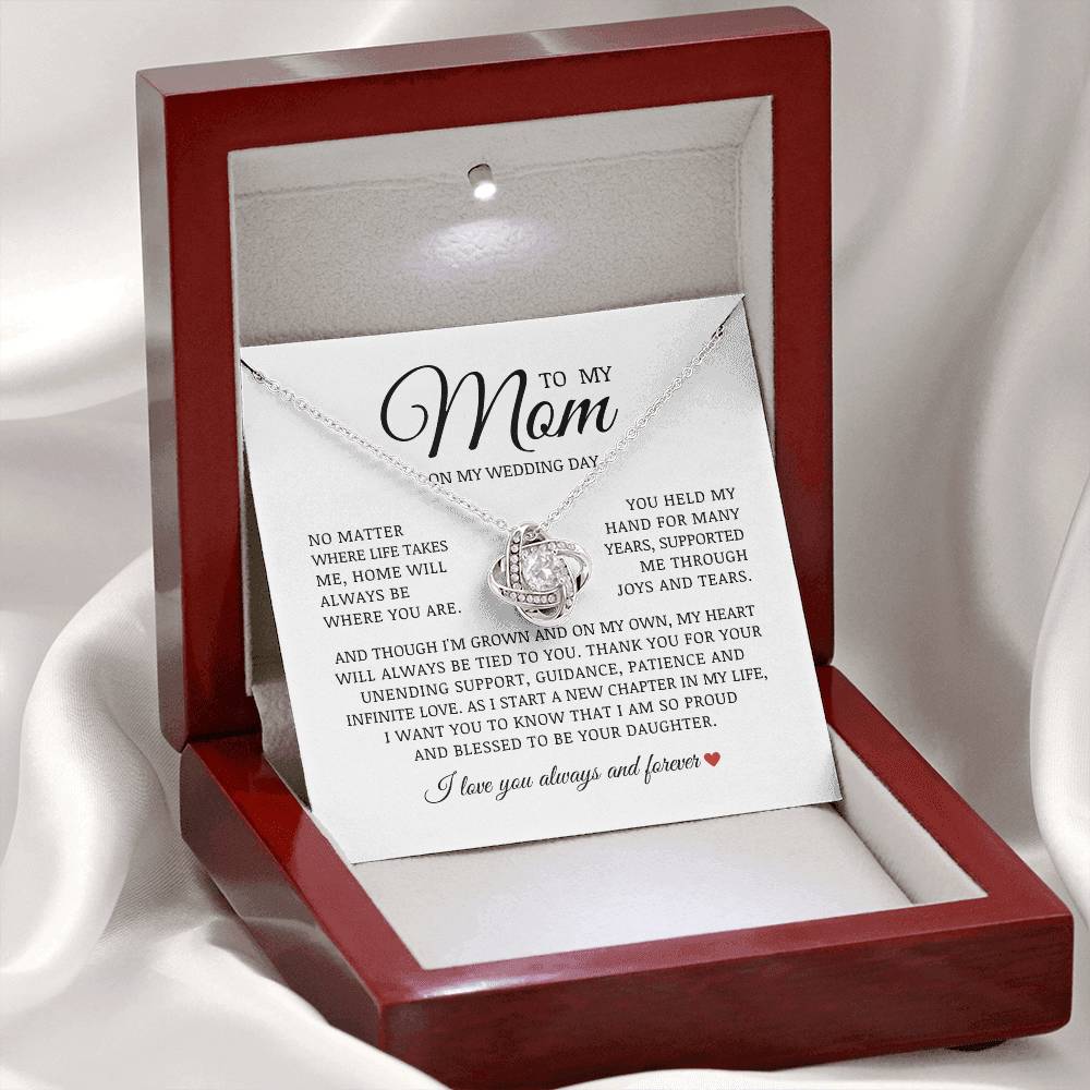 To My Mom on My Wedding Day, Love Knot Necklace