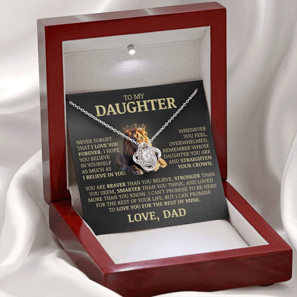 To My Daughter "Never Forget That I Love You" Necklace